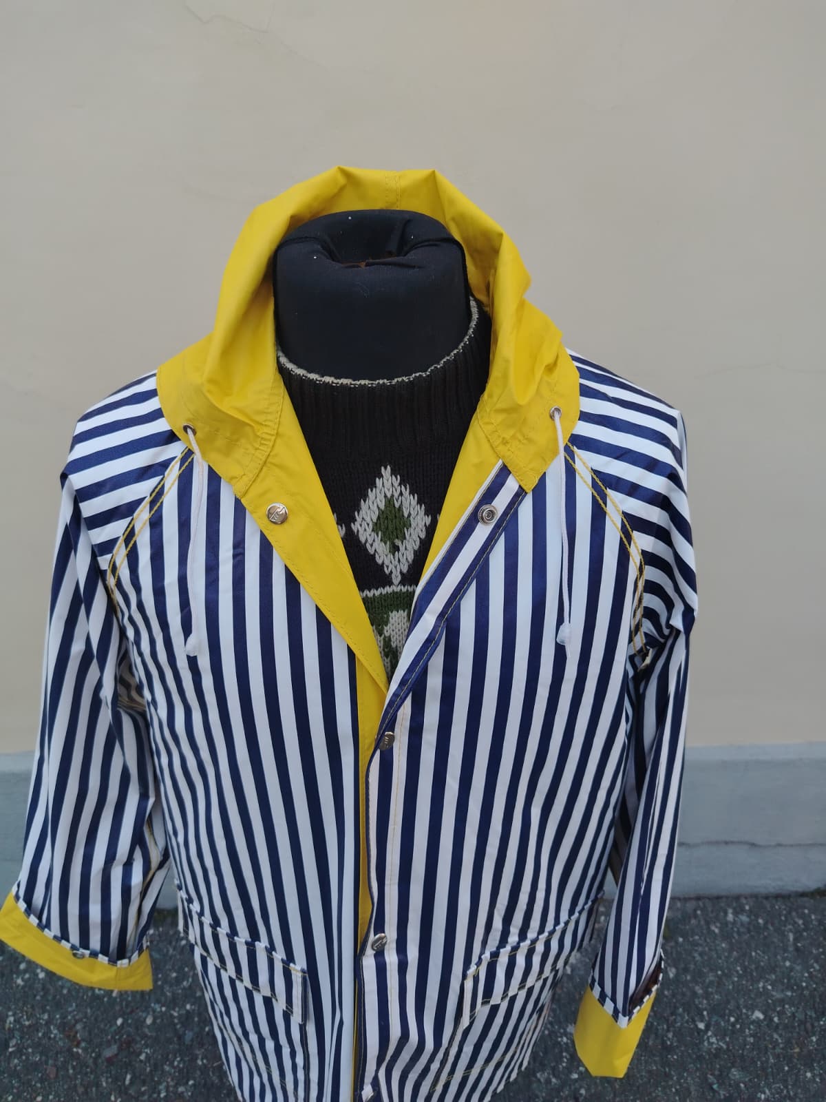 Impermeabile Vintage a Righe – Stile Marinaro / Fisherman Jacket
